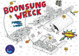 Ilustración de sitio de buceo Pecio de Boon Sung